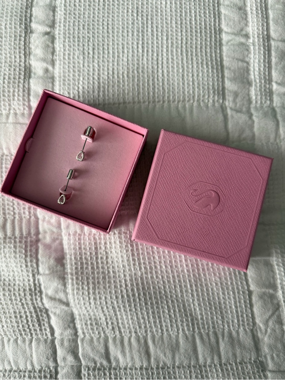 NWOT Swarovski Crystal Baguette & Pear Drop Earrings | Rhodium Plated - Picture 9 of 11